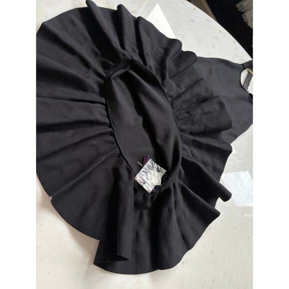 Ralph Lauren Collection Purple Label Leather Strap Buckle Silk Mini Dress Black - Picture 7 of 11